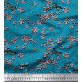 thumbnail image 1 of Soimoi Rayon Crepe Fabric Insect,Leaves & Flower Floral Fabric Prints by Yard 46 Inch Wide, 1 of 2