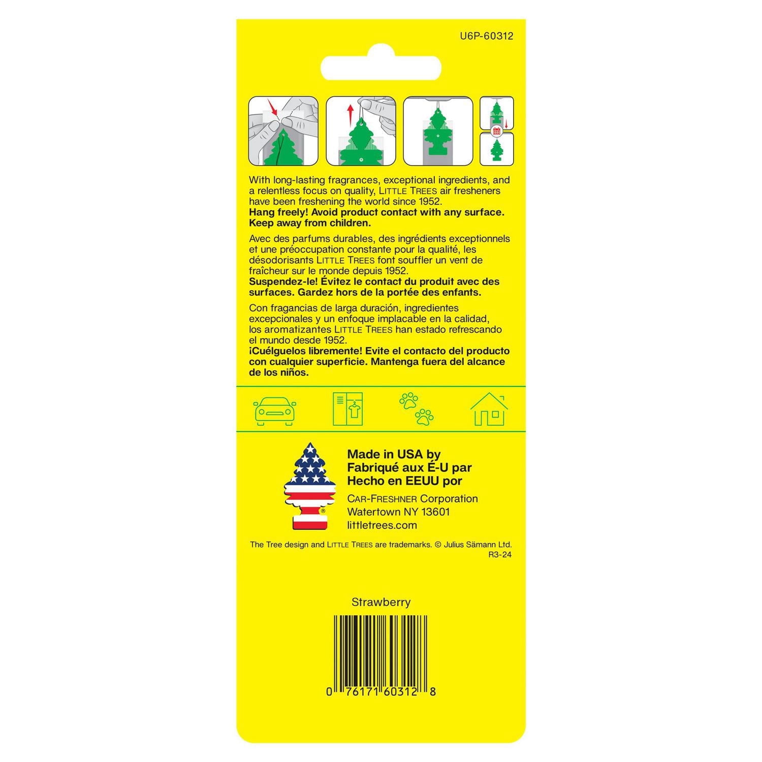 LITTLE TREES air freshener Strawberry 6-Pack