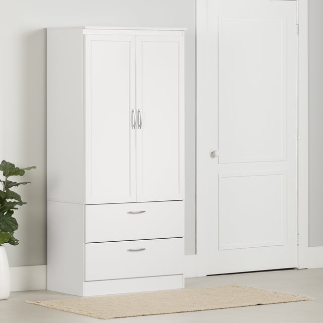 South Shore Acapella Wardrobe Armoire, in Pure White