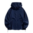 thumbnail image 2 of Txeol Mens Breathable Running Workout Hooded Jacket Sun Shirt UPF 50+ Sun Protection Shirts Rash Guard Athletic Full Zip Hoodies Holiday Deals,Navy,S, 2 of 9