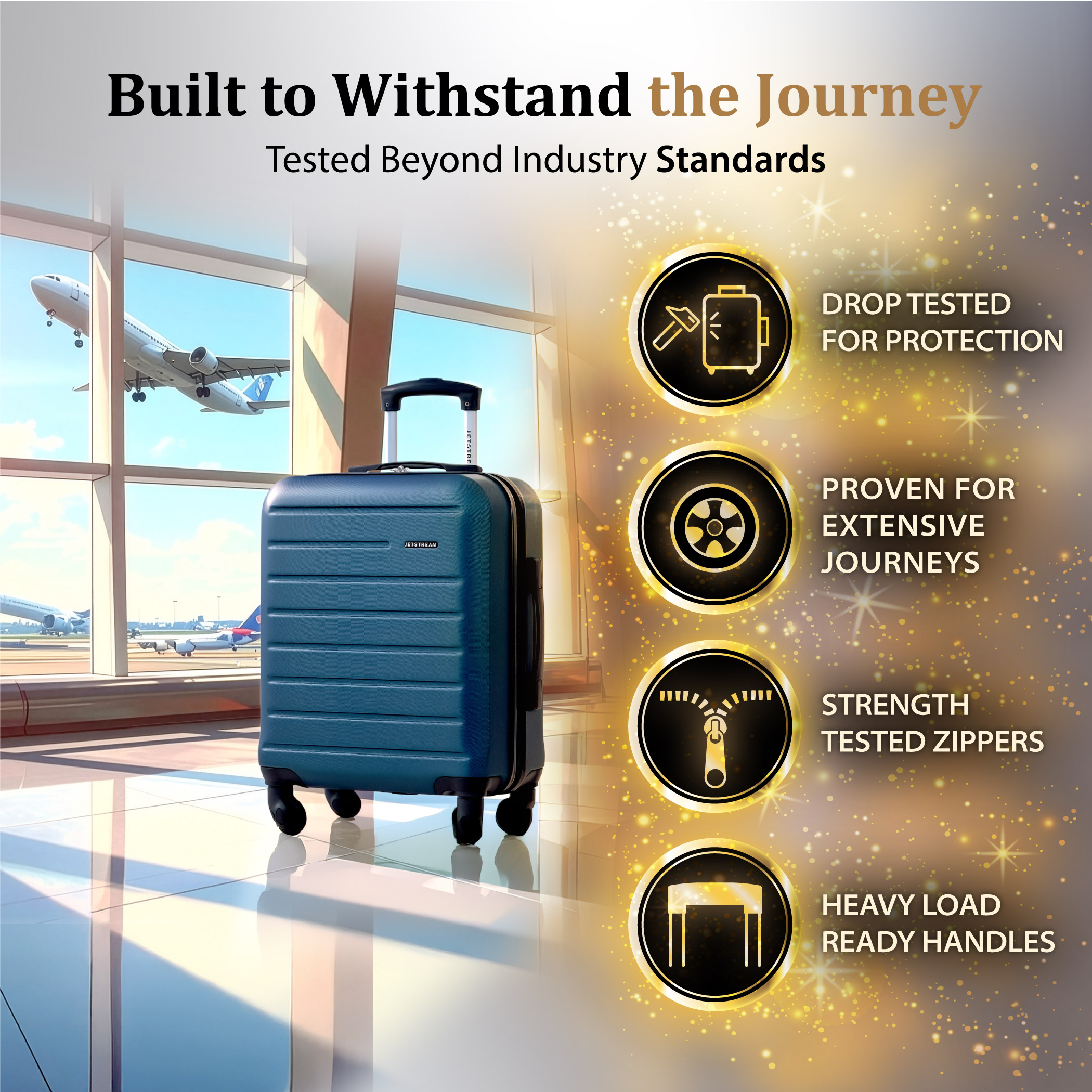 JetStream® Ensemble de Bagages Rigides à Main de 4 pièces: Valise Cabine à Roulettes de 20 po et 3 Cubes de Rangement