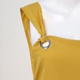thumbnail image 4 of B91xZ Combinaison Large pour Femmes Col Rond Décontracté Dos Ouvert Été Pantalons Longs Amples avec Poches, Jaune S, 4 of 5