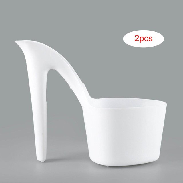 pitrice Pot de Fleurs en Forme de Talon Haut Ornements de Table Intérieur Extérieur Patio Blanc