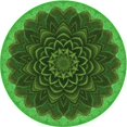 thumbnail image 1 of Ahgly Company Tapis d'Intérieur Ronds Lavables à la Machine, Style Transitionnel, Vert Émeraude Profond, 5 Pieds Rond, 1 of 7