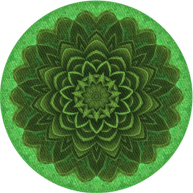 Ahgly Company Tapis d'Intérieur Ronds Lavables à la Machine, Style Transitionnel, Vert Émeraude Profond, 5 Pieds Rond