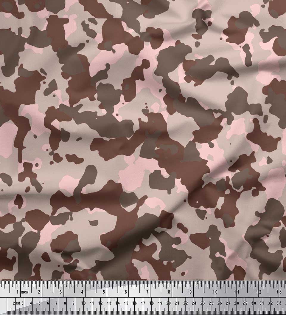 Soimoi Moss Georgette Fabric Two Tone With Grey Camouflage Decor Fabric Printed Yard 42 Inch Wide