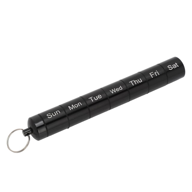 Metal Small Medicine Box, Sealing Weekly Emergency Keychain Pill Holder For Outdoors Silver,Black
