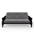 thumbnail image 2 of 8 Inch Full Poly Futon Mattress with Full Size Espresso Wood Arm Futon Frame, Gray, 2 of 9