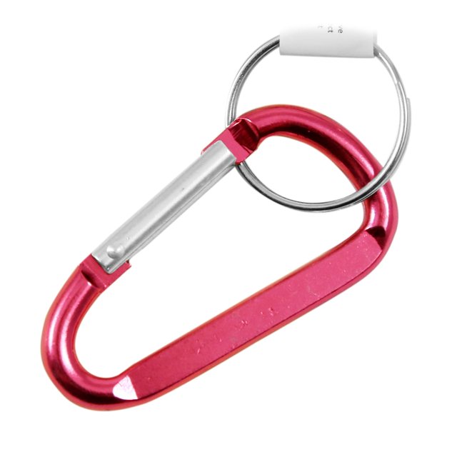 (6 Pack) Aluminum Multi-Color Carabiner Spring Clip Keychain Pink Large