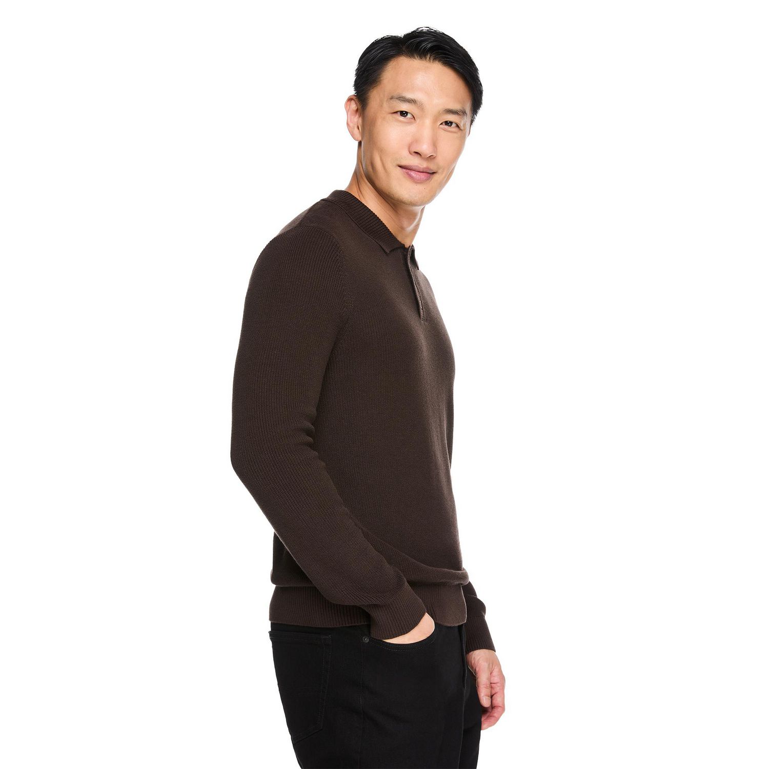 George Men's Long-Sleeve Polo Sweater