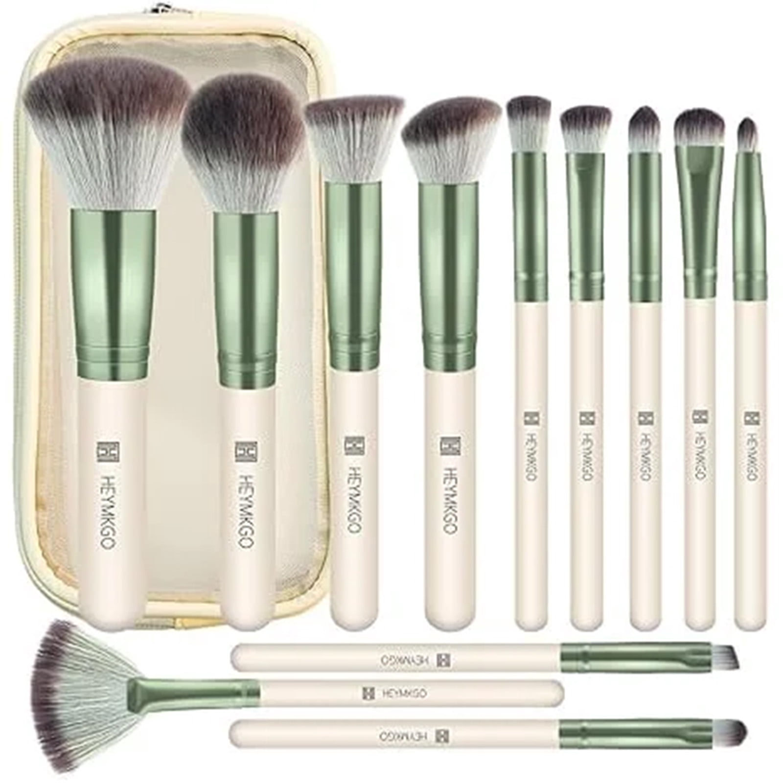 DUAIU 12-Piece Makeup Brush Set - Premium Synthetic Foundation, Blush, Eyeshadow & Lip Brushes with Travel Pouch
