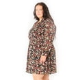 thumbnail image 3 of Devoted Women’s Plus size L/S smocked waist mini dress with button down front, 3 of 6
