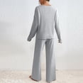 thumbnail image 5 of AherBiu Lounge Sets for Women Ribbed Long Sleeve V Neck Pullover Tops Pants 2 Piece Pajamas Homewear, 5 of 5