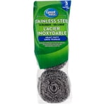 Great Value Stainless Steel Scrubber, 3-Count
