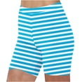 thumbnail image 1 of Plebaso Shorts pour Femmes 2025 Imprimé Rayé Shorts de Plage Taille Haute Mode Leggings Courts, 1 of 5