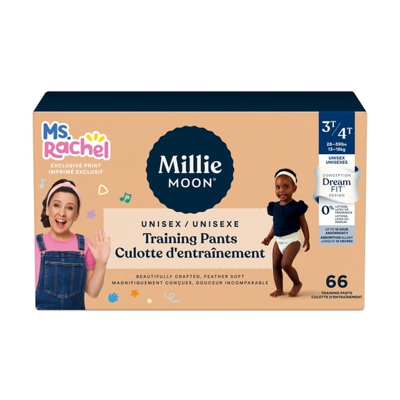 Culottes d'apprentissage Millie Moon Ms Rachel, taille 3T-4T, paquet de 66
