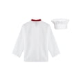 thumbnail image 4 of Yhong Unisex Men Women Chef Work Uniform Long Sleeve Double-breasted Chef Jacket With Hat Red M, 4 of 7