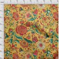 thumbnail image 4 of oneOone Rayon Yellow Fabric Asian Chinese Flower Craft Projects Decor Fabric Printed By The Yard 56 Inch Wide, 4 of 4