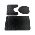 thumbnail image 1 of Binwennn Floor Mat for Kitchen Area Corner Rugs Bathroom 3 Piece Rock Memory Foam Bathroom Mat Set Flannel Embossed Rug Mat Toilet Lid Cover 19, 1 of 4