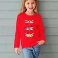 thumbnail image 5 of RXIRUCGD Chemises à Manches Longues pour Filles, Col Rond Mignon, Blouses Décontractées Élégantes (Rouge, Taille : 4 Ans), 5 of 5