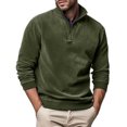 thumbnail image 1 of RXIRUCGD Blouse pour Homme, Mode Décontractée, Couleur Unie, Fermeture Éclair, Manches Longues, Col Montant, Vert Armée, Taille : 2TG, 1 of 6