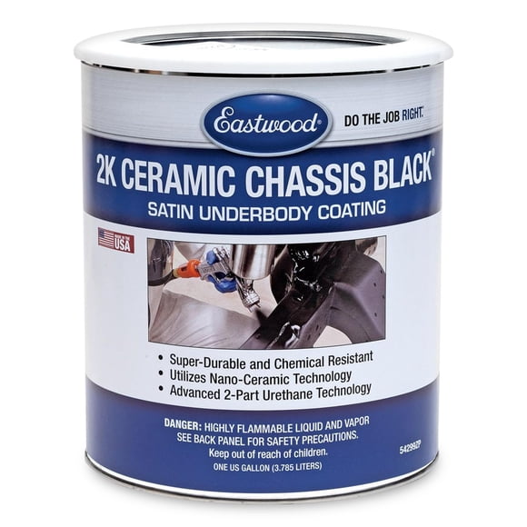 Eastwood Peinture de sous-Couche Satinée pour Châssis Céramique 2K / Qualité Résistante aux Produits Chimiques, Technologie Nano, Peinture de sous-Couche Noire pour Véhicules / Nécessite un Activateur Lent/moyen / 1 Gallon