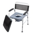 thumbnail image 4 of Commode Portable avec Hauteur Réglable, Cadre Sans Rouille, Léger et Portable, Patin Antidérapant, Surface en Mousse PU pour Douche, 4 of 7