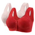 thumbnail image 1 of Timegard 2pc Bras for Women No Underwire Front Closure Button Full Support Solid Color Breathable Daily Sleep Bras, 1 of 2