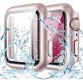 thumbnail image 1 of XiHAMA Waterproof Case Compatible with Apple Watch SE (2nd Gen) Series 6 5 4 Screen Protector, Tempered Glass Hard PC Bumper Face Cover, 1 of 7