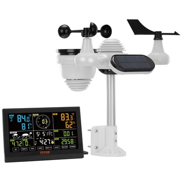 VEVOR 7-in-1 Wireless Weather Station, 7.5 in Large Color Display, Digital Home Weather Station Indoor Outdoor, for Direction Rain UV, with Forecast Data, Alarm, Alerts
