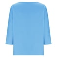 thumbnail image 4 of WRKEKC Chemises à Manches Longues pour Femmes, Hauts à Manches Longues pour Femmes, Haut/chemise à Col Rond à Manches Trois-Quarts Ample et Décontracté Uni pour Femmes, 4 of 7