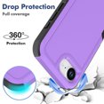 thumbnail image 2 of TJS Phone Case for iPhone 17e / iPhone 16e, with Tempered Glass Screen Protector, Heavy Duty Rugged Shockproof Full Body Protection Cover (Purple), 2 of 5