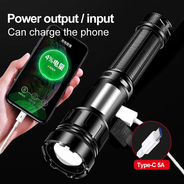 1000000 Lumens Super-Bright LED Tactical Flashlight Rechargeable COB Work Light