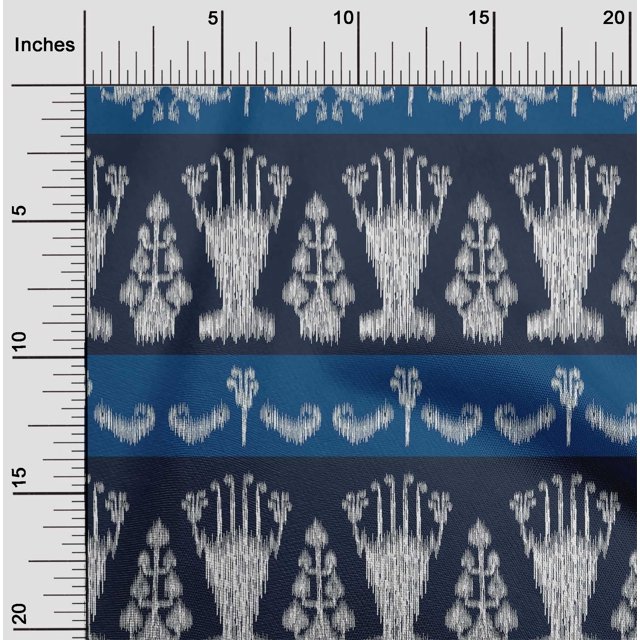 oneOone Georgette Viscose Fabric Ethnic Ikat Print Fabric By The Yard 42 Inch Wide