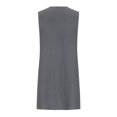 thumbnail image 4 of yoeyez Robe Maxi d'Été en Lin pour Femmes, Robe d'Été Plissée à Manches Cap, Grande Taille pour Dames, Col Rond, Mini-Robe Décontractée Froncée, Coupe Ample, Ligne A, Robes de Plage Gris Foncé, 2TG, 4 of 7