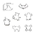 thumbnail image 2 of 7 Pieces/set Cake Molds Halloween 5 2 3 Stainless Steel Chocolate 5 2 3 Shapers Kitchen Cooking Baking Cookie Embossers, Type A, 2 of 7