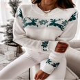 thumbnail image 4 of Chandails de Noël Laids pour Femmes Col Roulé Manches Longues Imprimé Flocon de Neige Élan Hauts en Tricot Ample, 4 of 7