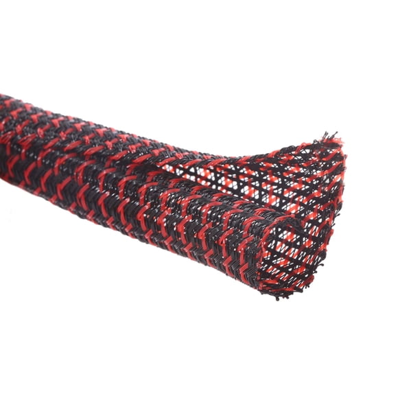 Alex Tech Protecteur de Cordon 10 Pieds - 1/2 Pouce Gaine de Câble pour Cordon d'Alimentation Usb Câble Audio Vidéo - Protège le Chat des Morsures - Noirrouge