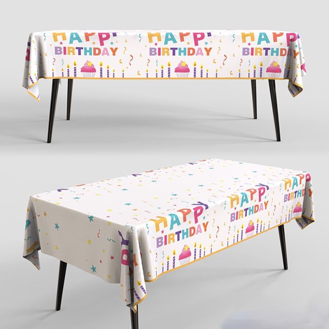 YAOMOBB Birthday Party Decoration Supplies Disposable Premium Decorative Tablecloth 10 Pcs Waterproof Tablecloth for Rectangle Tables 72 x 54 Inch
