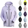 thumbnail image 1 of Sentmoon Wind Breaker Jackets Mens Solid Color Long Sleeve Drawstring Hooded Neck Winter Coats Plus Size Zipper Windbreaker Waterproof Men Clothes Fall Active for Festival Camping and Outdoor, 1 of 3