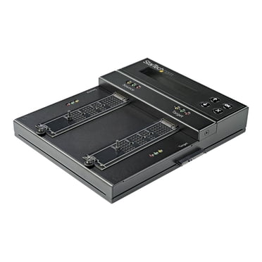 StarTech.com Gomme et Duplicateur Autonome M.2 SATA et M.2 NVMe, Cloneur et Effaceur HDD/SSD pour Disques SATA M.2 PCIe AHCI/NVMe, M.2 SATA, 2,5/3,5 Pouces, Gomme/duplicateur de Disque Dur Externe, TAA - Désinfectant/copieur de Disque - État Solide / Duplicateur/effaceur de Disque Dur - 4 Baies (SATA-600 / PCI Express (NVMe)) - Conforme TAA