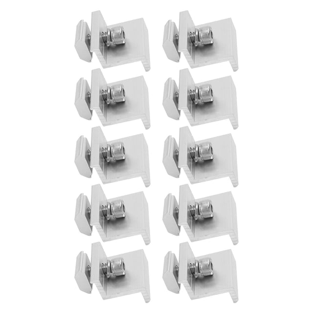 10PCS Solar Panel Mounting Z Brackets Aluminum Alloy Pressing Block PV Panel Rail End Grounding Clamps Lightweight Solar Rail End Clamps For RVs Trailers Boats Yachts Wall