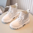 thumbnail image 4 of YUNAFFT Kids Boots British Style Solid Color Mid-Calf Fashion Boots for Big Kids, 4 of 9