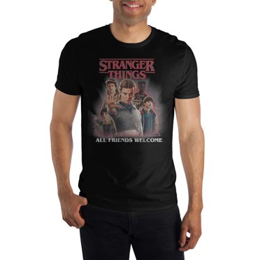 Stranger Things Movie Poster Group Shot on Navy Short Sleeve Tee-XXXL