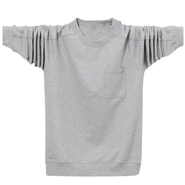 Cameland T-Shirts pour Hommes Grande Taille en Coton à Manches Longues Décontractés à Col Rond T-Shirts Coupe Classique Doux Confortables Hauts Basiques