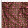 thumbnail image 4 of Soimoi Brown Rayon Crepe Fabric Check & Floral Print Fabric by Yard 46 Inch Wide, 4 of 5