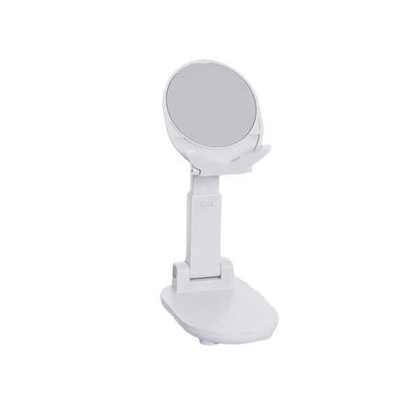 Maoww Mobile Phone Desk Mount Lifting Bracket Folding Adjustable Mirror Universal Tablet Lazy Stand Holder Shooting Live White