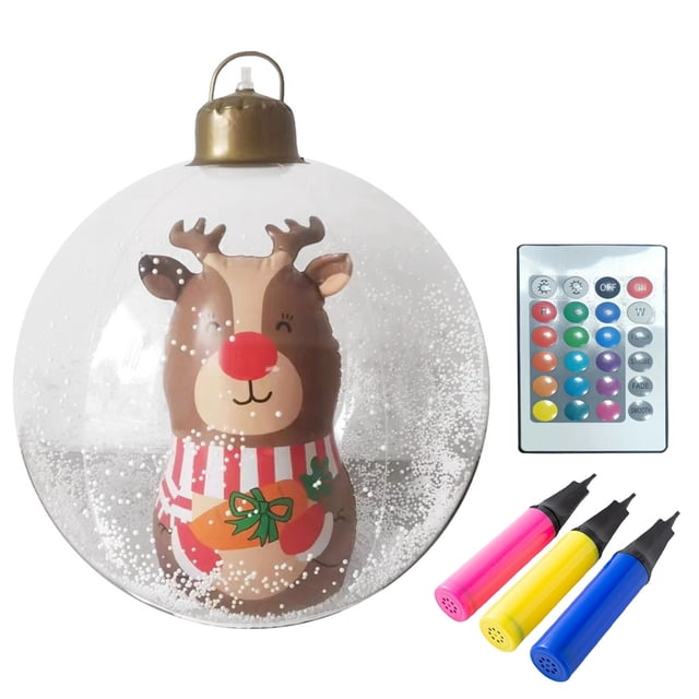24 Inch LED Luminous Inflatable Christmas Decoration Blow Up Outdoor Holiday For Party Event Courtyard Yard Festive Display