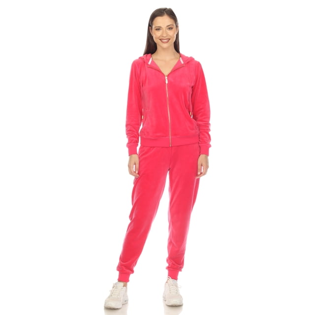 White Mark Ensemble de Survêtement en Velours pour Femmes, 2 Pcs