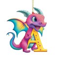 thumbnail image 2 of Fridja Personalized Dinosaur Christmas Ornament 26 Letters Hanging Pendant Ornaments 2024 Plastic Initial Monogram Xmas Tree Decorations with Hanging Rope Unique Customized Fun Gift for Kids (A), 2 of 4